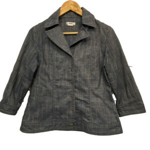 𝅺LADIES Veeko cute 3/4 sleeve fitted denim look jacket made in France
